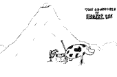 Engine Dog sees an obese cow.